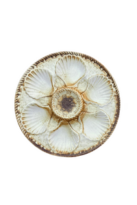 French Oyster Plate – Brown & White