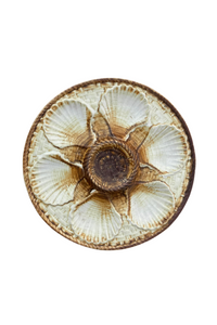 French Oyster Plate – Brown & White