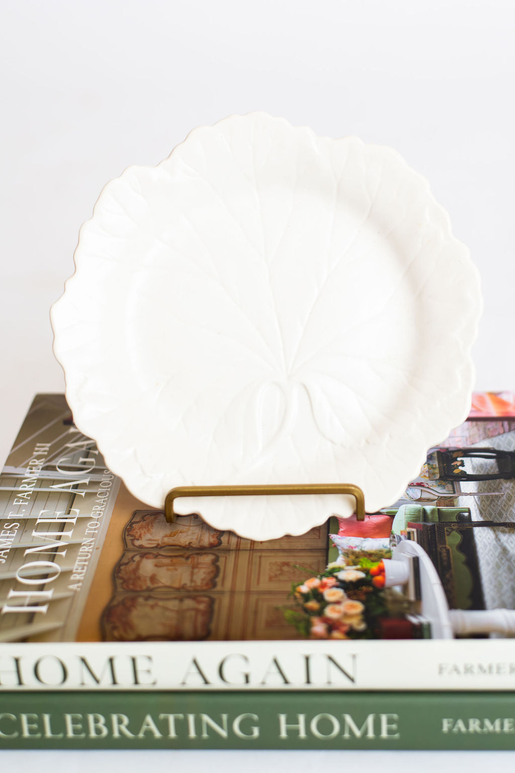 White Wedgwood Cabbage Plates—Set of 2