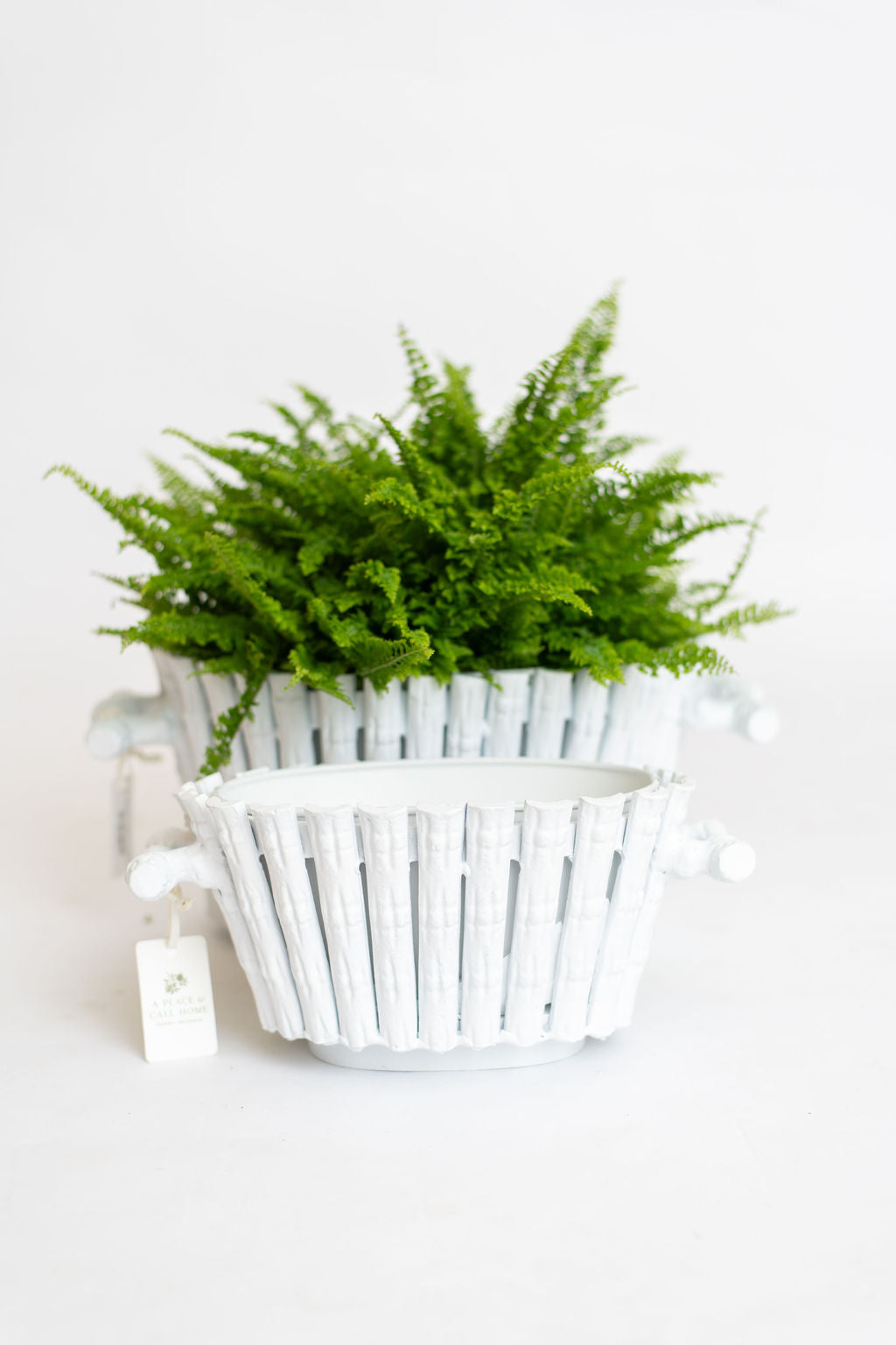 White Bamboo Planter