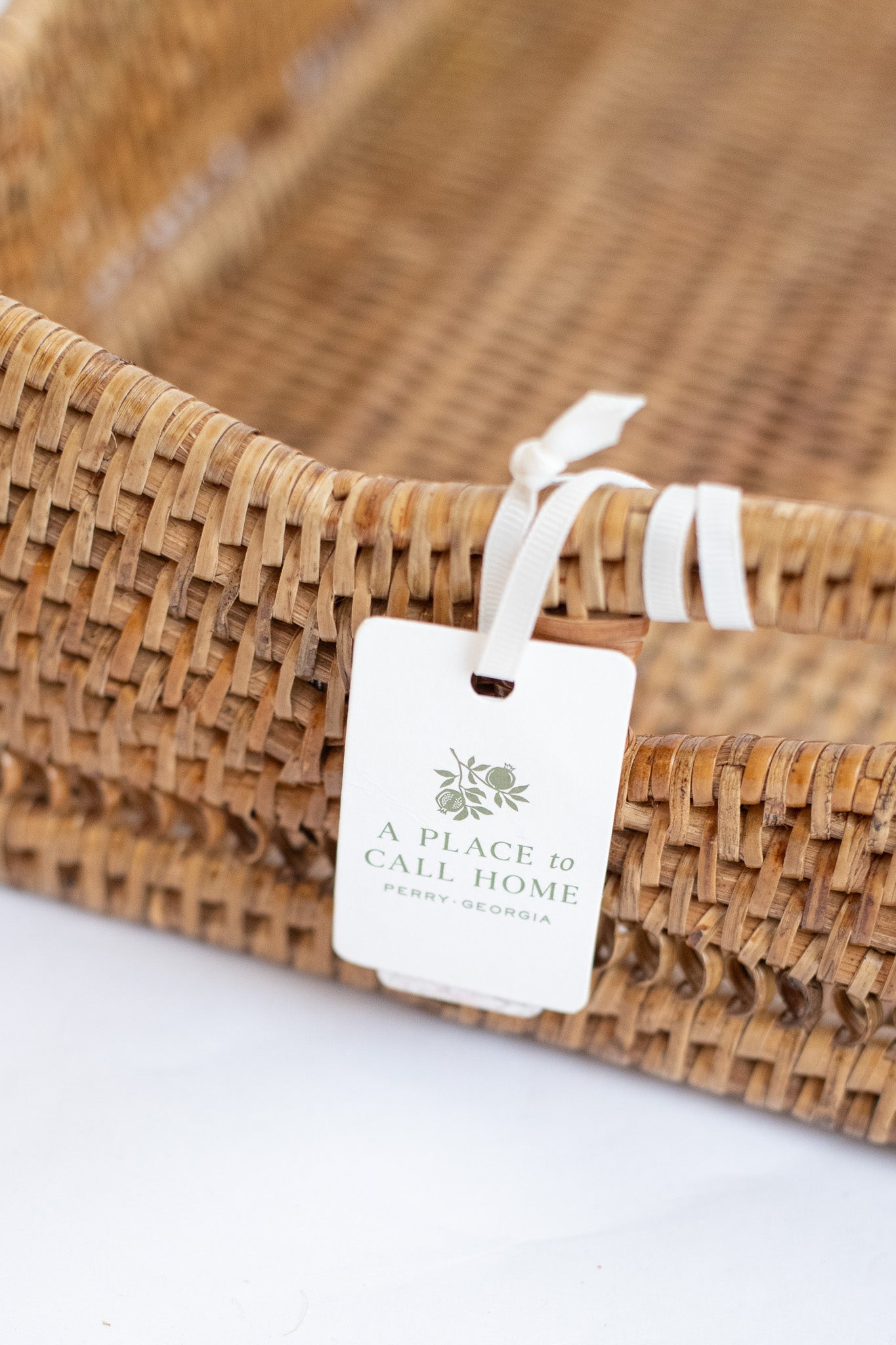 Scalloped Rattan Tray