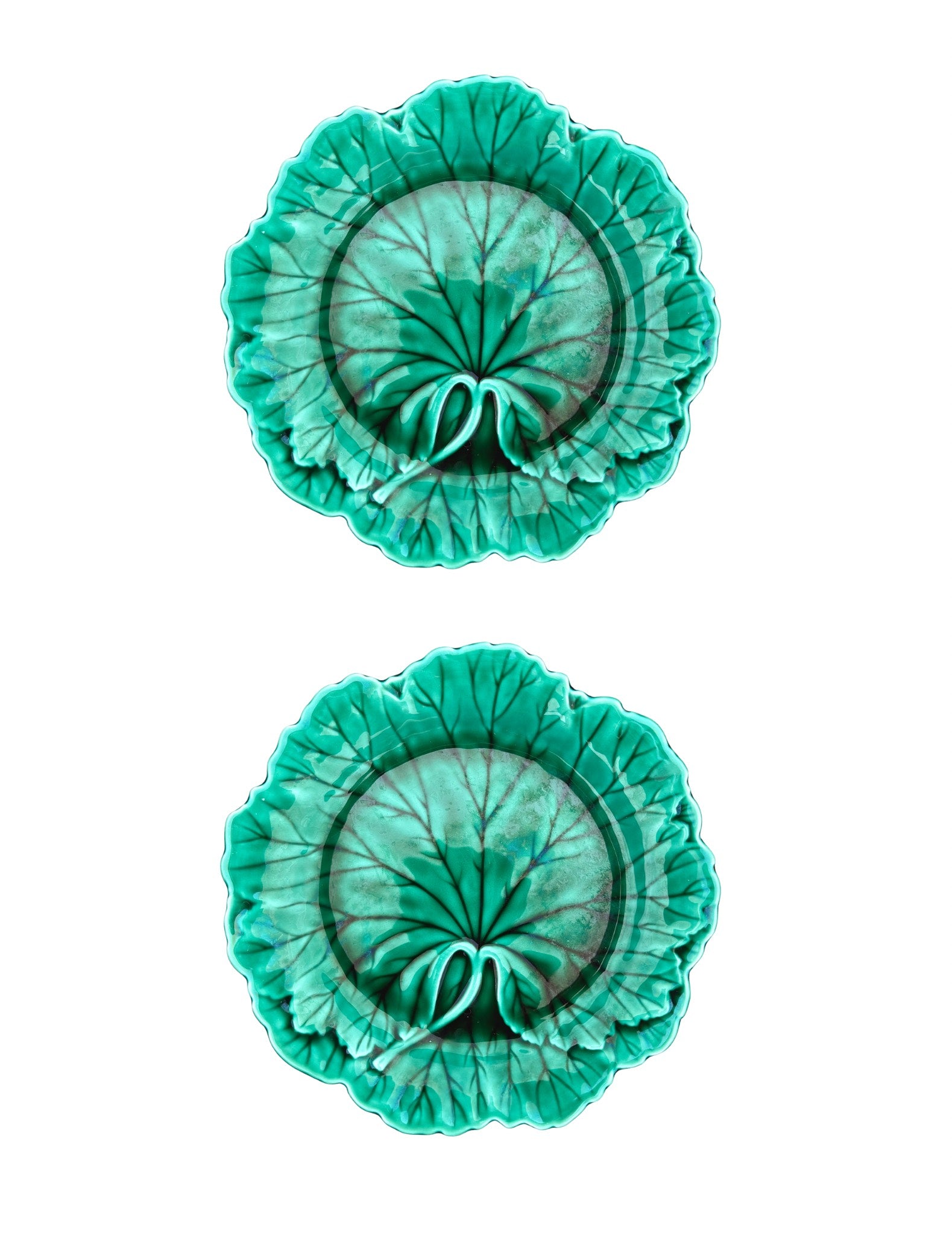Green Majolica Cabbage Leaf Plate – James Farmer